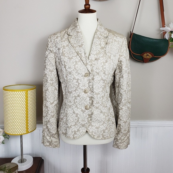 The Limited Baroque Three Buttoned Gold Blazer NWT - Picture 1 of 5